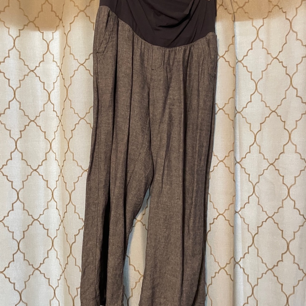 Linen blend maternity pants - Picture 3 of 4